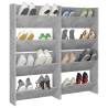 Modern Wall Shoe Cabinets - 4 Pcs Concrete Grey | Hipo Market