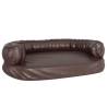 Ergonomic Foam Dog Bed Brown - Faux Leather 88x65 cm