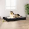 Dog Bed Black 91.5x64x9 cm Solid Wood Pine Colour black Size 91.5 x 64 x 9 cm 