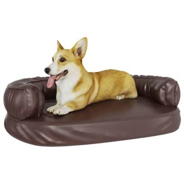 Ergonomic Foam Dog Bed Brown - Faux Leather 88x65 cm