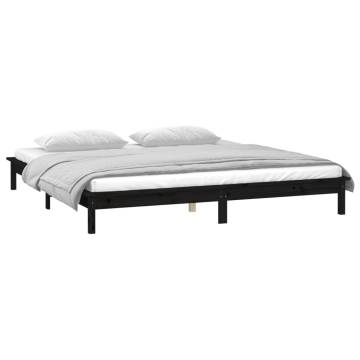 LED Bed Frame Black 120x190 cm Small Double - Hipomarket