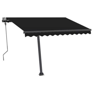 Manual Retractable Awning with LED 300x250 cm Anthracite