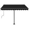 Manual Retractable Awning with LED 300x250 cm Anthracite