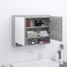 Stylish Concrete Grey Bathroom Mirror Cabinet | 80x15x60 cm