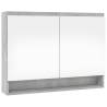 Stylish Concrete Grey Bathroom Mirror Cabinet | 80x15x60 cm