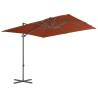 Cantilever Umbrella with Steel Pole - Terracotta 250x250 cm