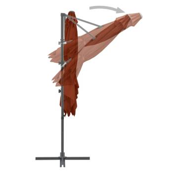 Cantilever Umbrella with Steel Pole - Terracotta 250x250 cm