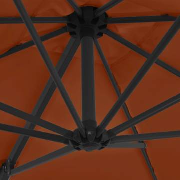 Cantilever Umbrella with Steel Pole - Terracotta 250x250 cm