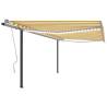 Manual Retractable Awning with LED 4x3.5 m Yellow and White Colour yellow and white Size 4 x 3.5 m Quantity in Package 1 