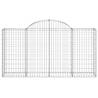 Arched Gabion Baskets 11 pcs - Galvanised Iron Garden Barriers