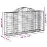 Arched Gabion Baskets 11 pcs - Galvanised Iron Garden Barriers