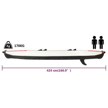 Inflatable Kayak Red - 424x81x31 cm Durable Polyester