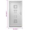 Front Door White 98x200 cm PVC - Secure & Stylish Entrance