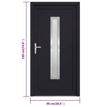 Front Door Anthracite 98x190 cm PVC - Stylish & Secure