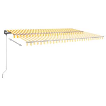 Freestanding Manual Retractable Awning 500x300 cm - Yellow/White