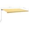 Freestanding Manual Retractable Awning 500x300 cm - Yellow/White