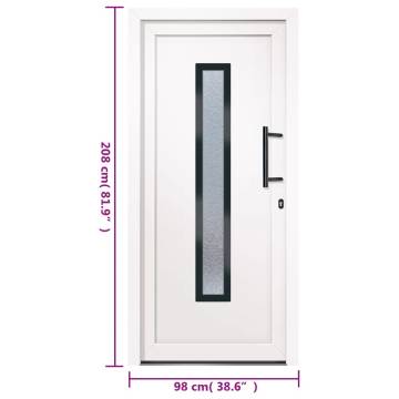 Front Door White 98x208 cm PVC - Secure & Stylish Entrance