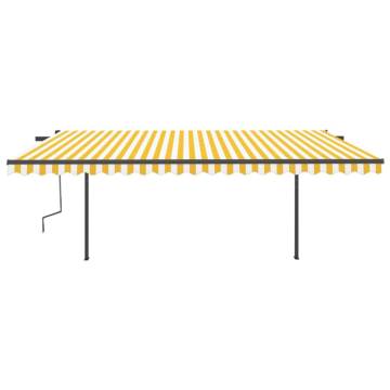 Manual Retractable Awning 5x3m - Yellow & White | HipoMarket