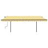 Manual Retractable Awning 5x3m - Yellow & White | HipoMarket