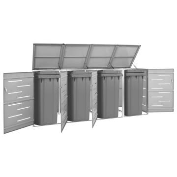 Quadruple Wheelie Bin Shed - Stylish & Durable Steel Design