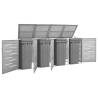 Quadruple Wheelie Bin Shed 276.5x77.5x112.5 cm Stainless Steel Colour grey Size 4 bins Number of bins 1 