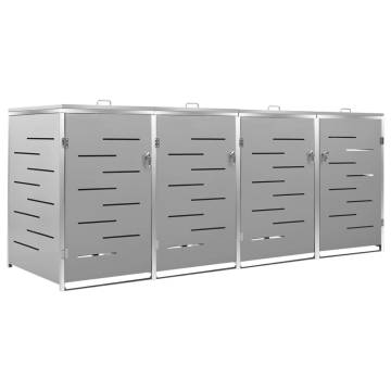 Quadruple Wheelie Bin Shed - Stylish & Durable Steel Design