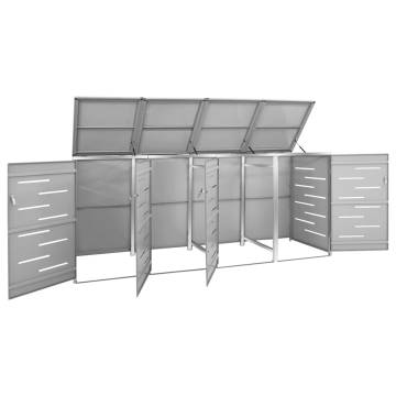 Quadruple Wheelie Bin Shed - Stylish & Durable Steel Design