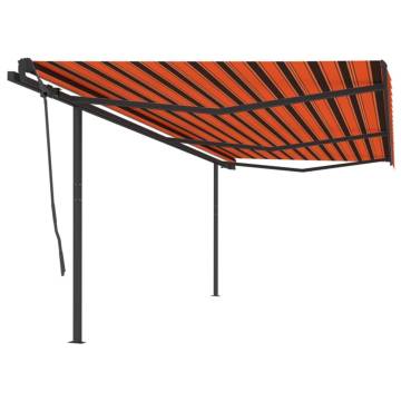 Manual Retractable Awning 6x3.5m - Orange & Brown