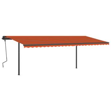 Manual Retractable Awning 6x3.5m - Orange & Brown