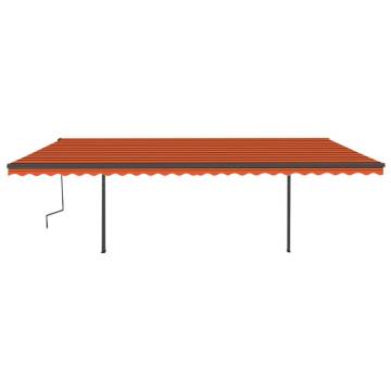 Manual Retractable Awning 6x3.5m - Orange & Brown