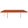 Manual Retractable Awning 6x3.5m - Orange & Brown