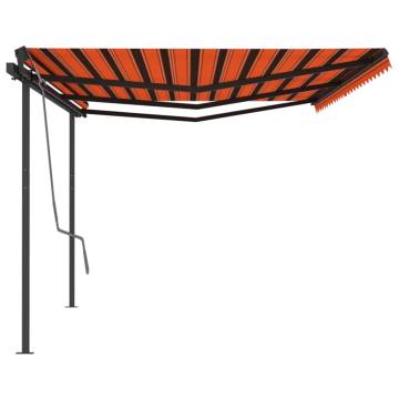 Manual Retractable Awning 6x3.5m - Orange & Brown