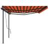 Manual Retractable Awning 6x3.5m - Orange & Brown