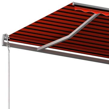 Manual Retractable Awning 6x3.5m - Orange & Brown