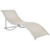 Folding Sun Loungers Set - 2 Pieces Cream Textilene