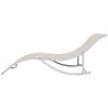 Folding Sun Loungers Set - 2 Pieces Cream Textilene