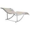 Folding Sun Loungers Set - 2 Pieces Cream Textilene