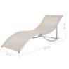 Folding Sun Loungers Set - 2 Pieces Cream Textilene