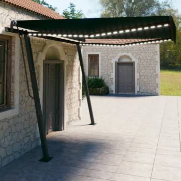 Manual Retractable Awning with LED 4x3 m Anthracite | HipoMarket