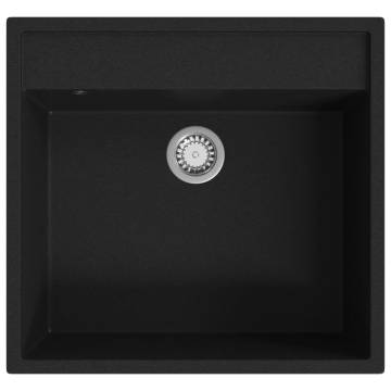 Black Granite Kitchen Sink with Overflow Hole | Hipomarket