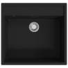 Black Granite Kitchen Sink with Overflow Hole | Hipomarket