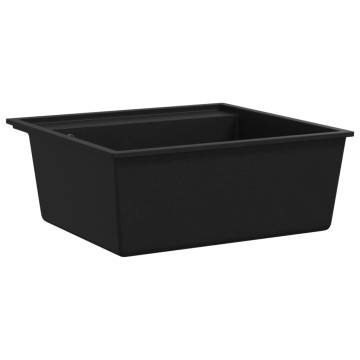 Black Granite Kitchen Sink with Overflow Hole | Hipomarket