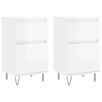 High Gloss White Sideboards - 2 pcs | Stylish Storage Solution