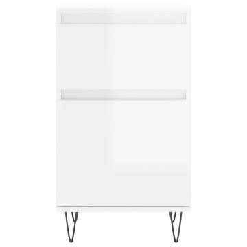 High Gloss White Sideboards - 2 pcs | Stylish Storage Solution