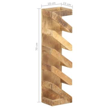 Stylish 5-Bottle Wine Rack - Solid Mango Wood