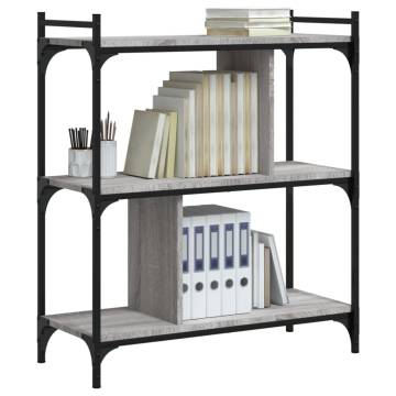 Stylish 3-Tier Grey Sonoma Bookcase | Hipomarket