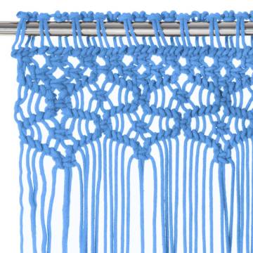 Macrame Curtain Blue 140x240 cm - Stylish Cotton Decor