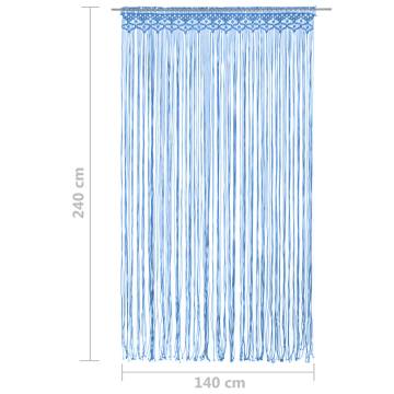 Macrame Curtain Blue 140x240 cm - Stylish Cotton Decor