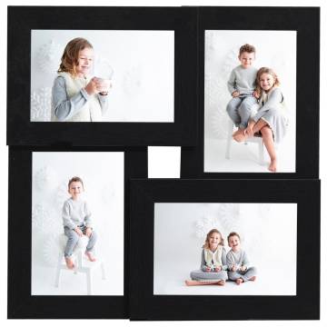 Collage Photo Frame for 4x(13x18 cm) Pictures - Black MDF