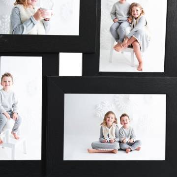 Collage Photo Frame for 4x(13x18 cm) Pictures - Black MDF